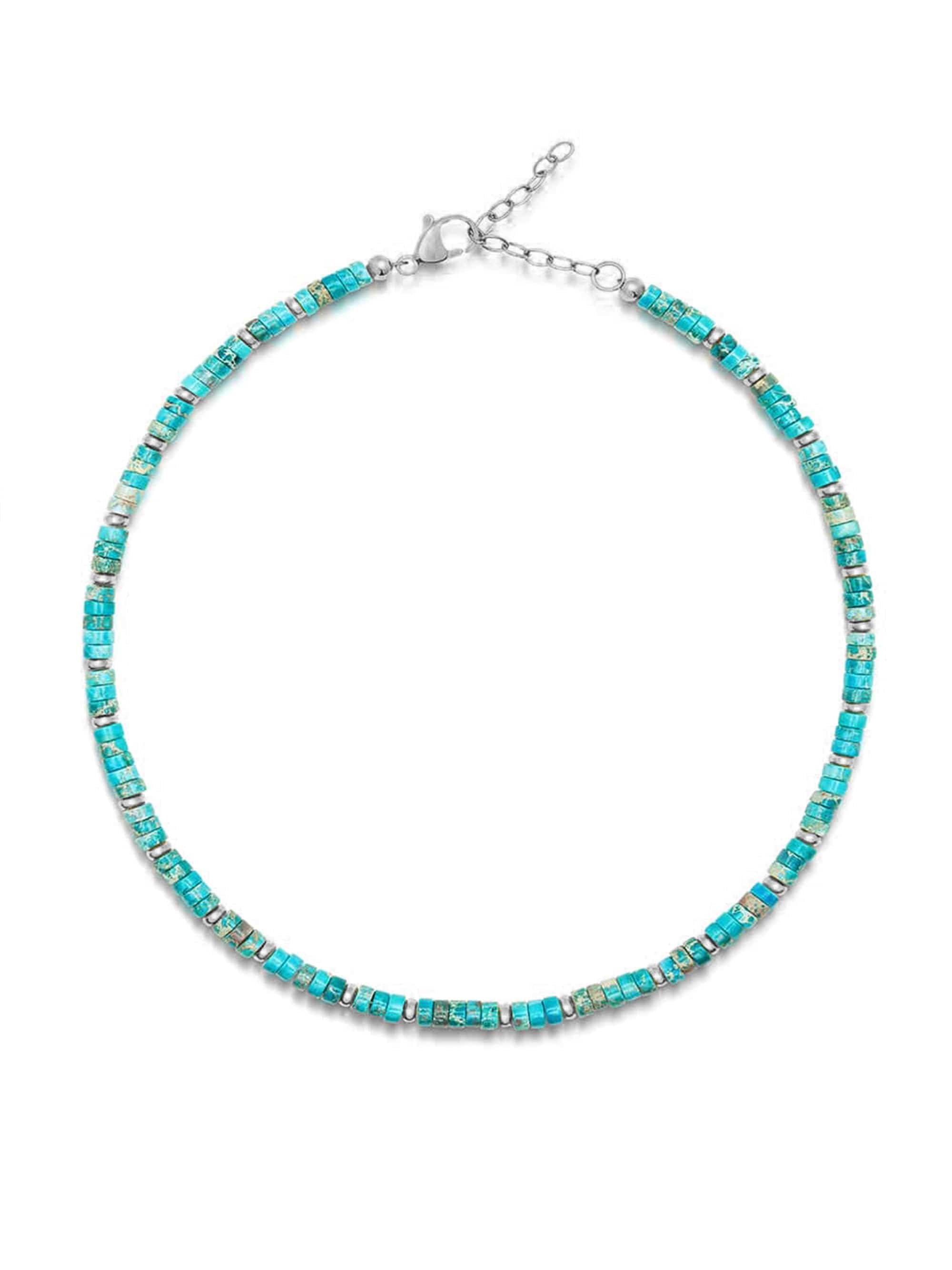 Heishi Turquoise Choker with Silver 0