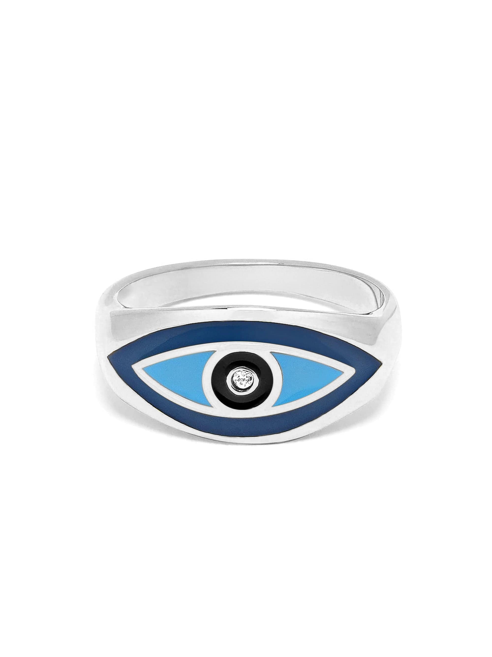 Women's Silver Evil Eye Ring 0